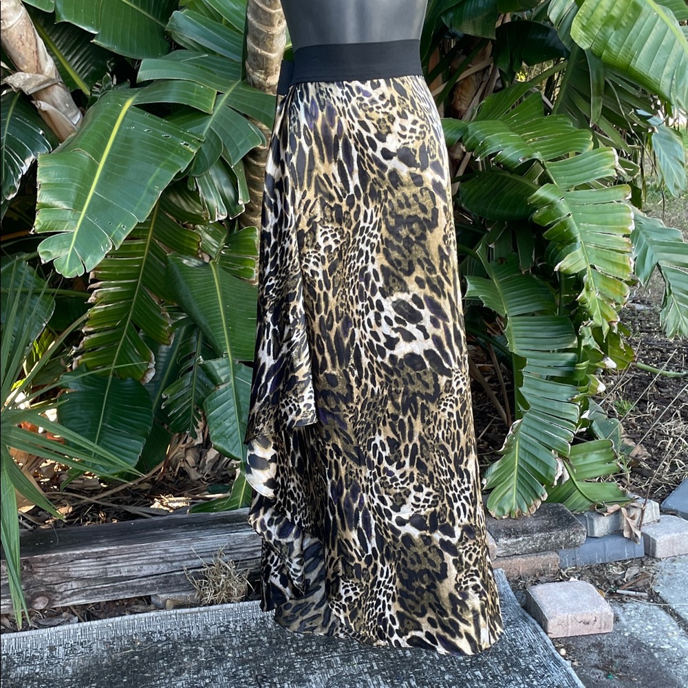 Eloquii, leopard print wrap style skirt